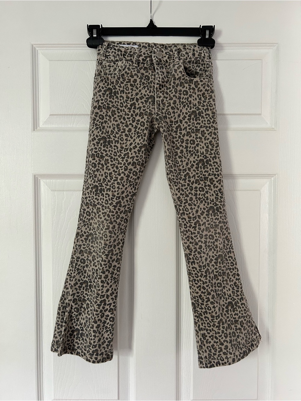 Zara Kids - Beige and Black Leopard Print Flared Jeans